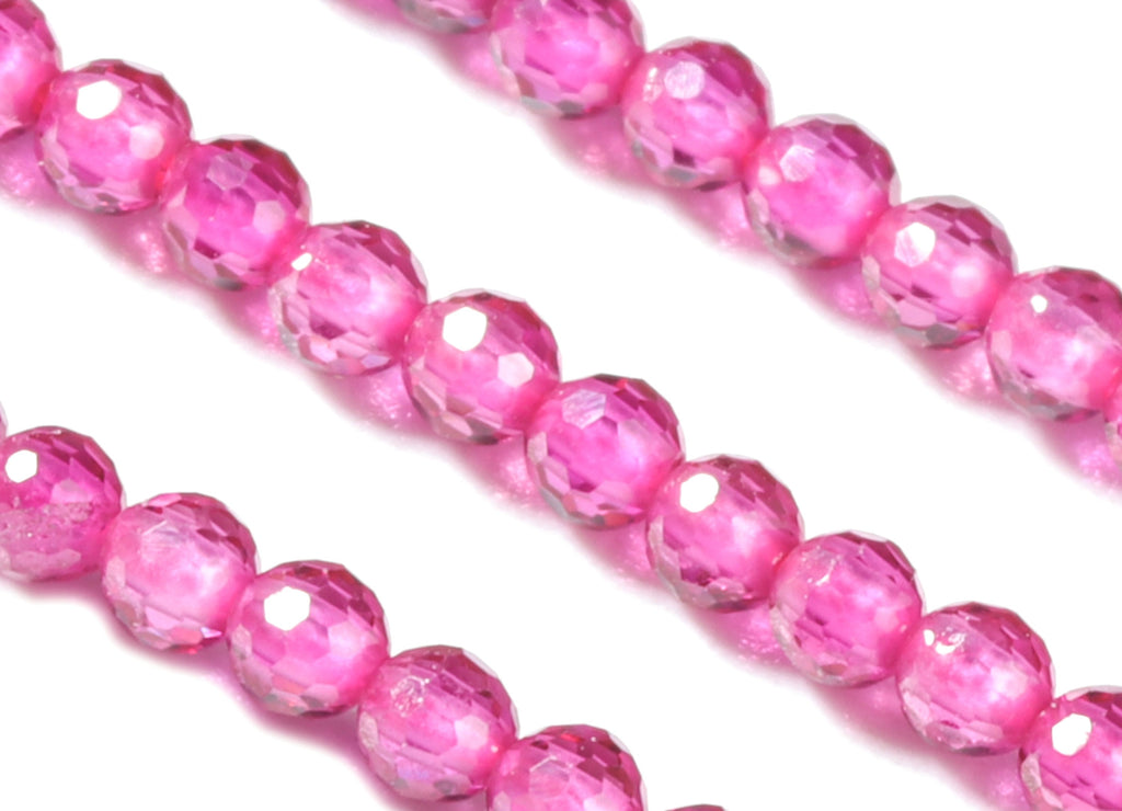 Ruby Round Beads 2mm - 15.5 inch - Faceted Round Gemstone Beads - Natural Stone Beads - 2x2mm - NS1193 - DOMEDBAZAAR