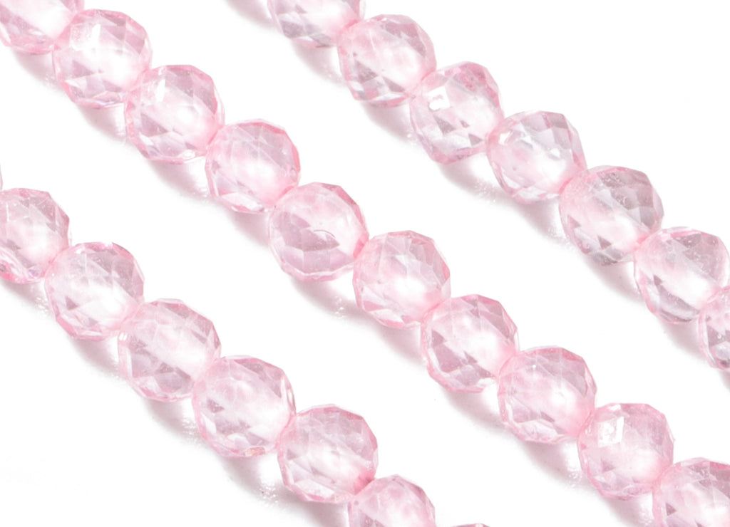 Pink Crystal Round Beads 3mm - 15.5 inch - Faceted Round Gemstone Beads - Natural Stone Beads - 3x3mm - NS1199A - DOMEDBAZAAR