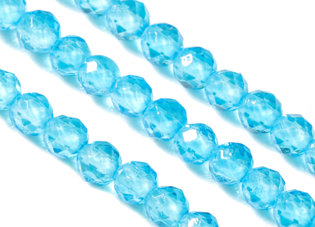 Blue Crystal Round Beads 2mm - 15.5 inch - Faceted Round Gemstone Beads - Natural Stone Beads - 2x2mm - NS1200B - DOMEDBAZAAR