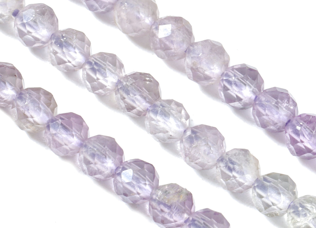 Purple Ghost Round Beads 3mm - 15.5 inch - Faceted Round Gemstone Beads - Natural Stone Beads - 3x3mm - NS1224 - DOMEDBAZAAR