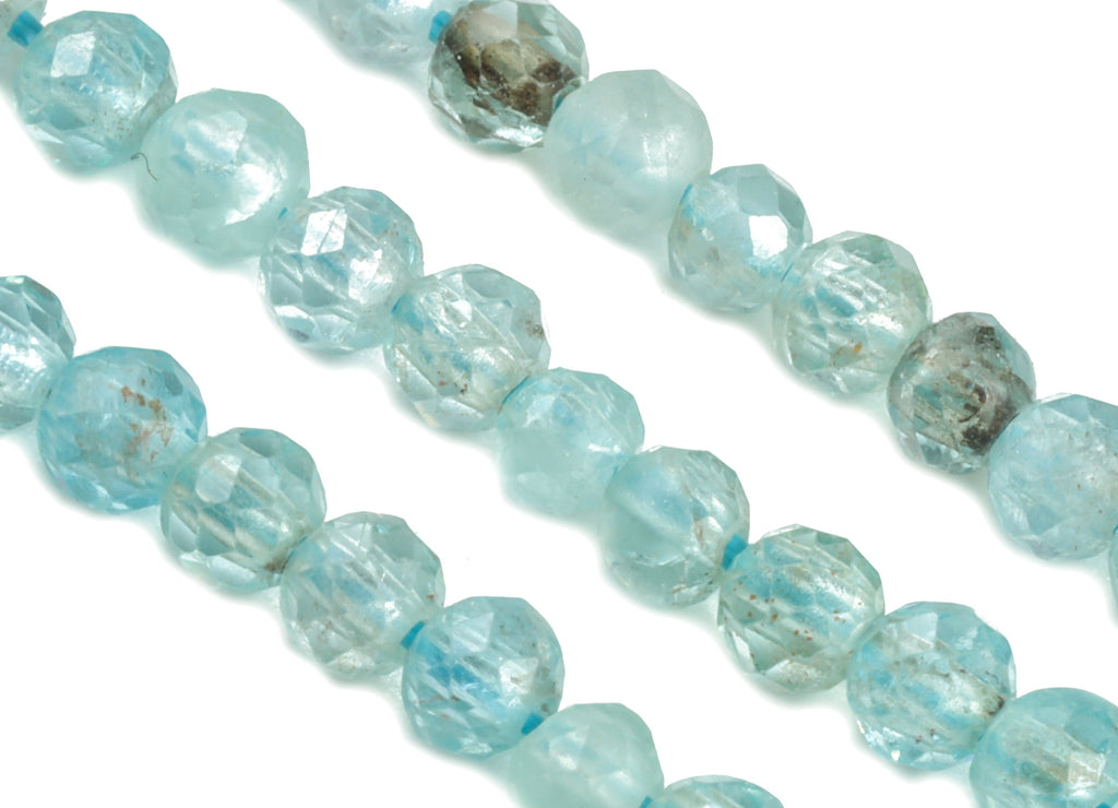 Apatite Round Beads 3mm - 15.5 inch - Faceted Round Gemstone Beads - Natural Stone Beads - 3x3mm - NS1226 - DOMEDBAZAAR