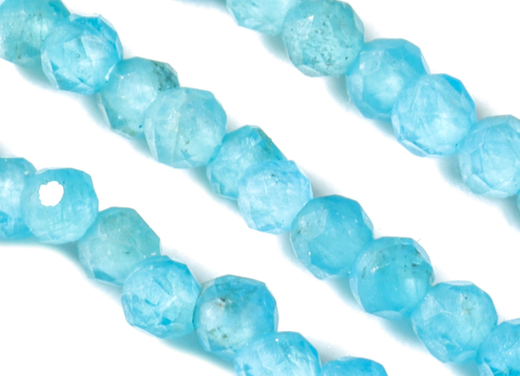 Apatite Round Beads 2mm - 15.5 inch - Faceted Round Gemstone Beads - Natural Stone Beads - 2x2mm - NS1231 - DOMEDBAZAAR