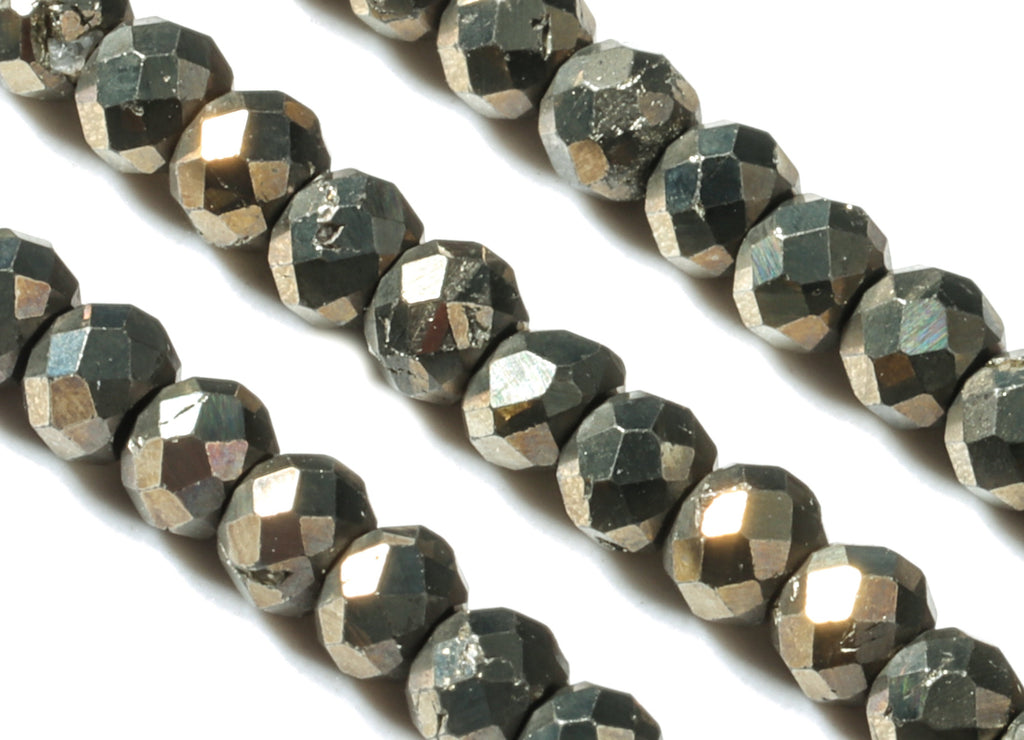 Chalcopyrite Round Beads 2-3mm - 15.5 inch - Faceted Round Gemstone Beads - Natural Stone Beads - 2x3mm - NS1247 - DOMEDBAZAAR