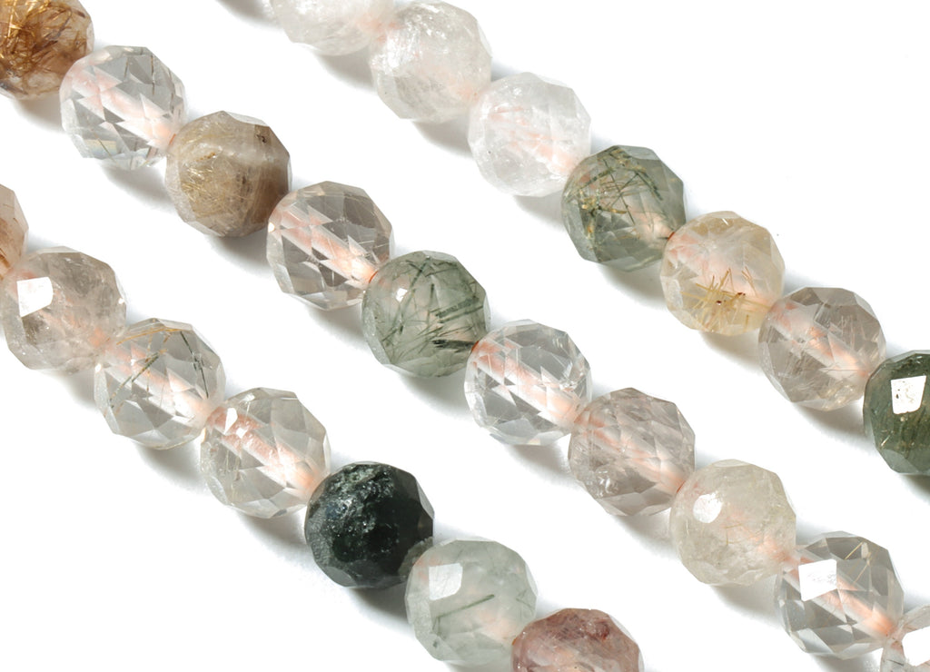 Color Development Round Beads 5mm - 15.5 inch - Faceted Round Gemstone Beads - Natural Stone Beads - 5x5mm - NS1248 - DOMEDBAZAAR