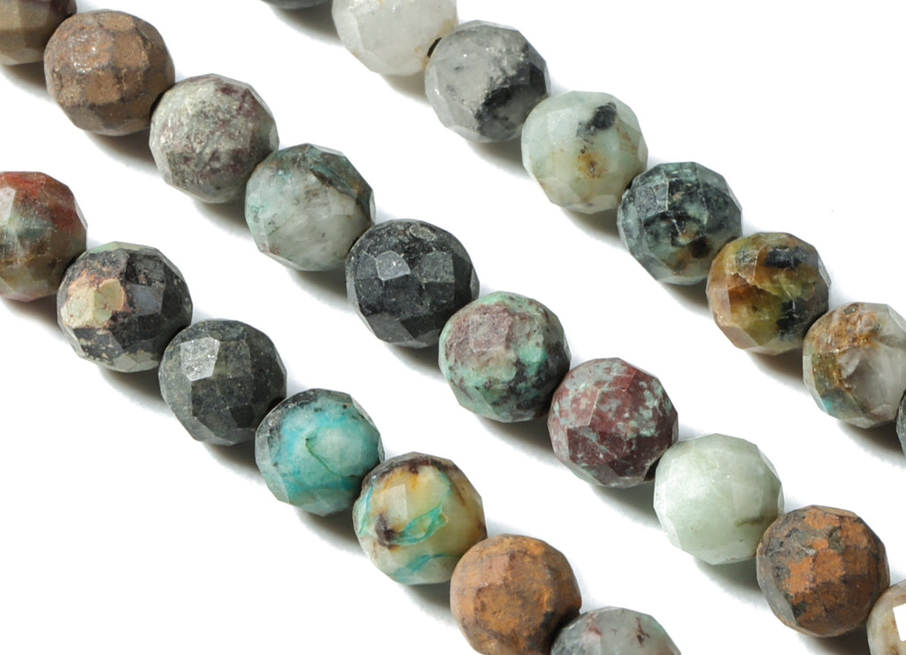 Turquoise Round Beads 4mm - 15.5 inch - Faceted Round Gemstone Beads - Natural Stone Beads - 4x4mm - NS1253 - DOMEDBAZAAR