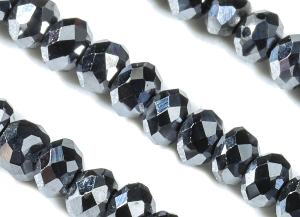 Titanium Hezi Rondelle Beads 1-2mm - 15.5 inch - Faceted Rondelle Gemstone Beads - Natural Stone Beads - 1x2mm - NS1265 - DOMEDBAZAAR