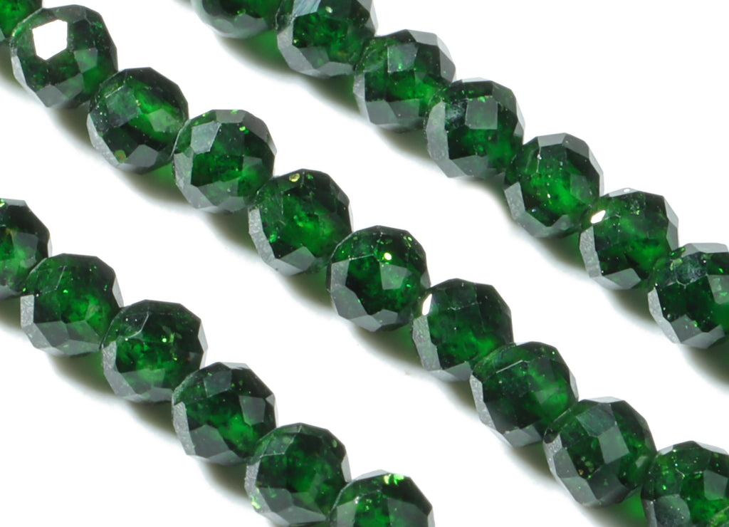 Green Sand Round Beads 3mm - 15.5 inch - Faceted Round Gemstone Beads - Natural Stone Beads - 3x3mm - NS1276 - DOMEDBAZAAR