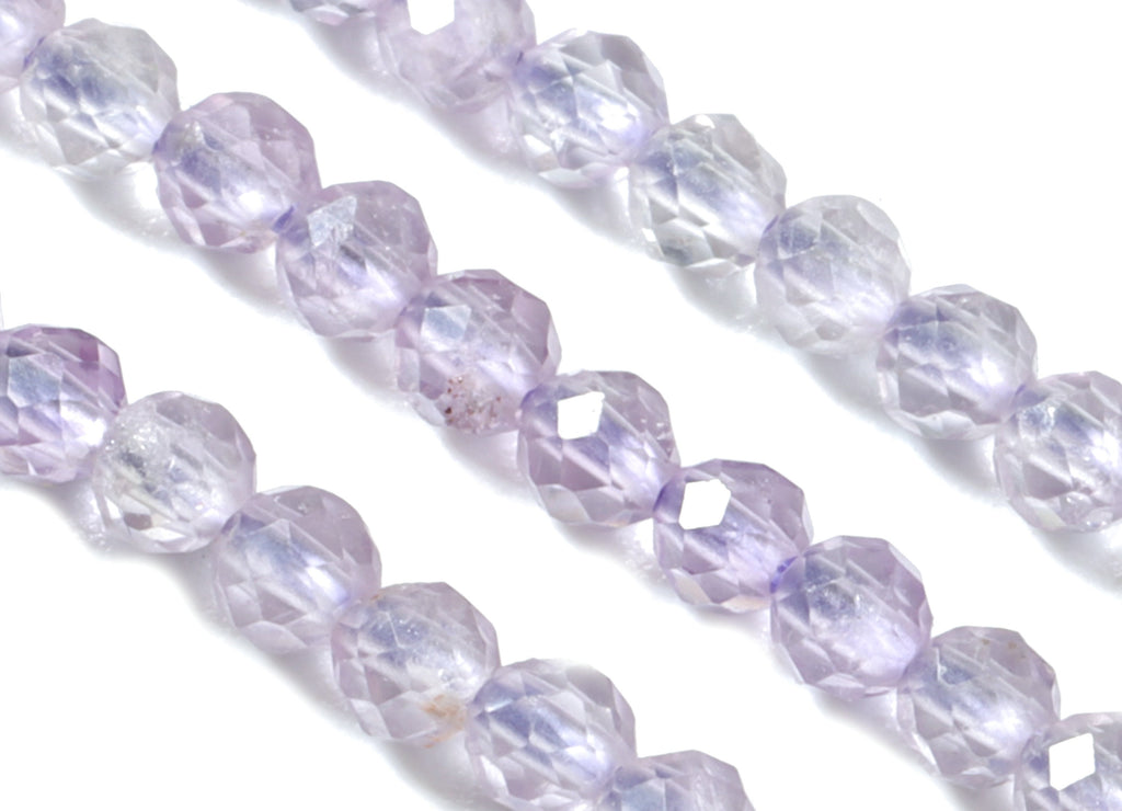 Purple Ghost Round Beads 2mm - 15.5 inch - Faceted Round Gemstone Beads - Natural Stone Beads - 2x2mm - NS1277 - DOMEDBAZAAR