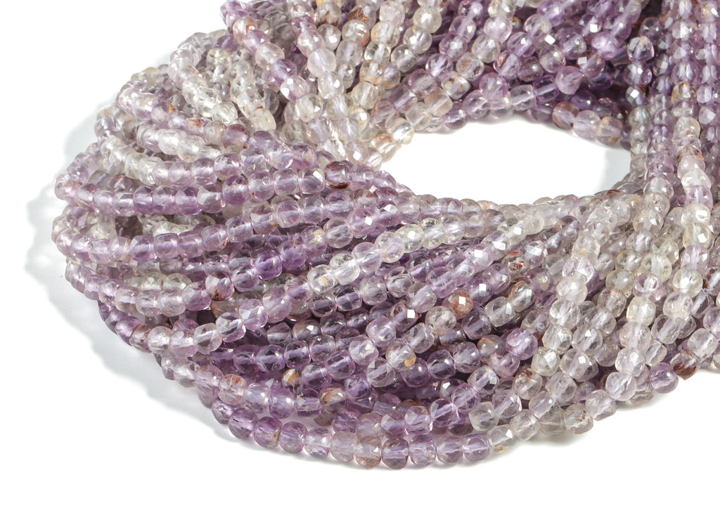 Amethyst Round Beads 4mm - 15.5 inch - Faceted Round Gemstone Beads - Natural Stone Beads - 4x4mm - NS1213 - DOMEDBAZAAR