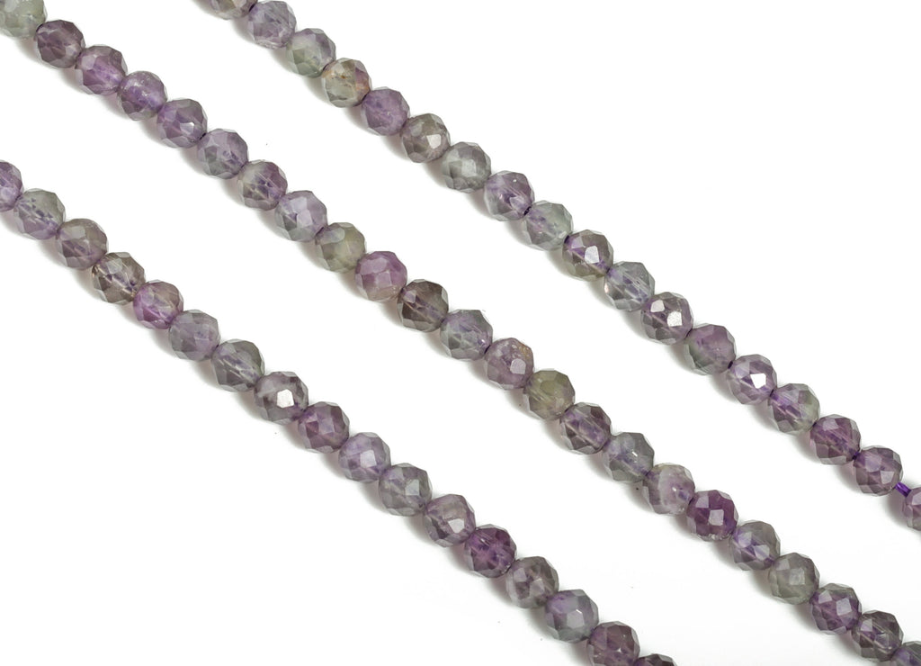 Amethyst Round Beads 4mm - 15.5 inch - Faceted Round Gemstone Beads - Natural Stone Beads - 4x4mm - NS1281 - DOMEDBAZAAR