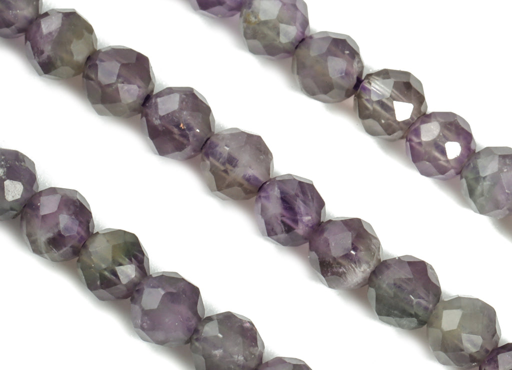 Amethyst Round Beads 4mm - 15.5 inch - Faceted Round Gemstone Beads - Natural Stone Beads - 4x4mm - NS1281 - DOMEDBAZAAR