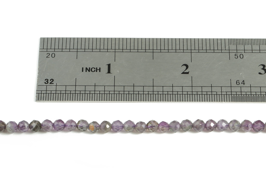 Amethyst Round Beads 4mm - 15.5 inch - Faceted Round Gemstone Beads - Natural Stone Beads - 4x4mm - NS1281 - DOMEDBAZAAR