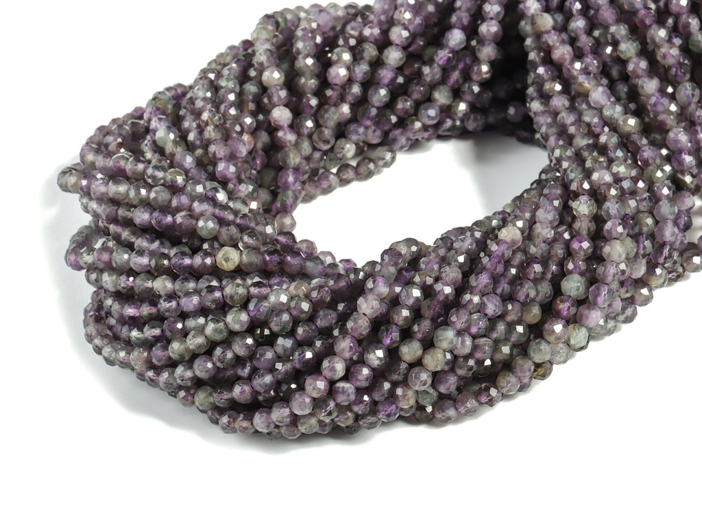 Amethyst Round Beads 4mm - 15.5 inch - Faceted Round Gemstone Beads - Natural Stone Beads - 4x4mm - NS1281 - DOMEDBAZAAR