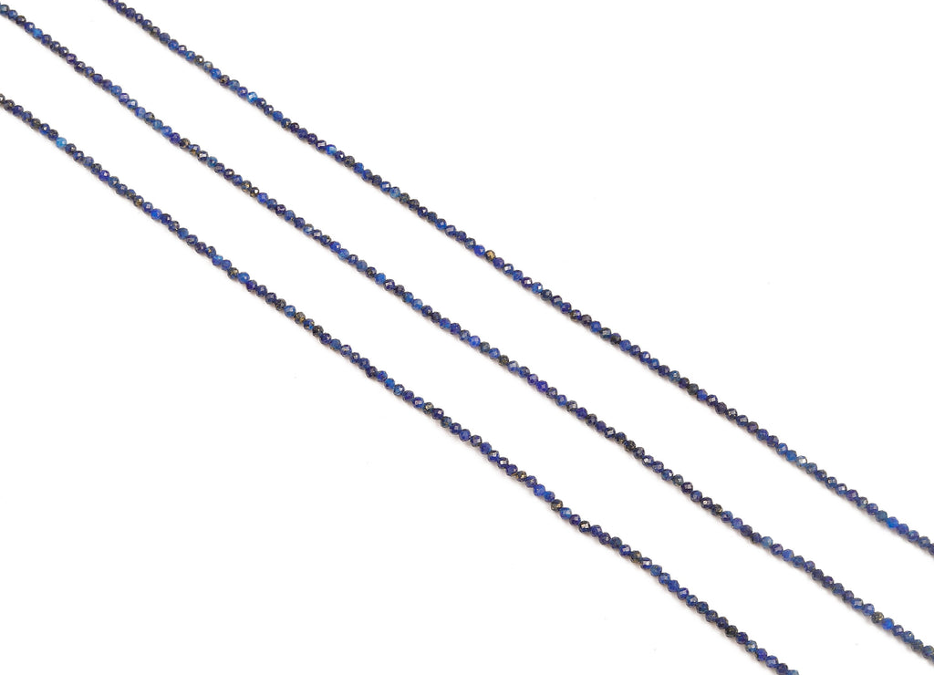 Faceted Gemstone Beads - Lapis Lazuli Beads - 15.5&quot;/186PCS/ 1 Strand - 2.43x2.43mm - Natural Stone Beads - NS1050 - DOMEDBAZAAR