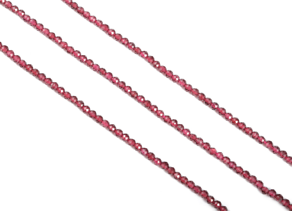 Garnet Round Beads 2.7mm - 15.5 inch - Faceted Round Gemstone Beads - Natural Stone Beads - 2.7x2.7mm - NS1390 - DOMEDBAZAAR