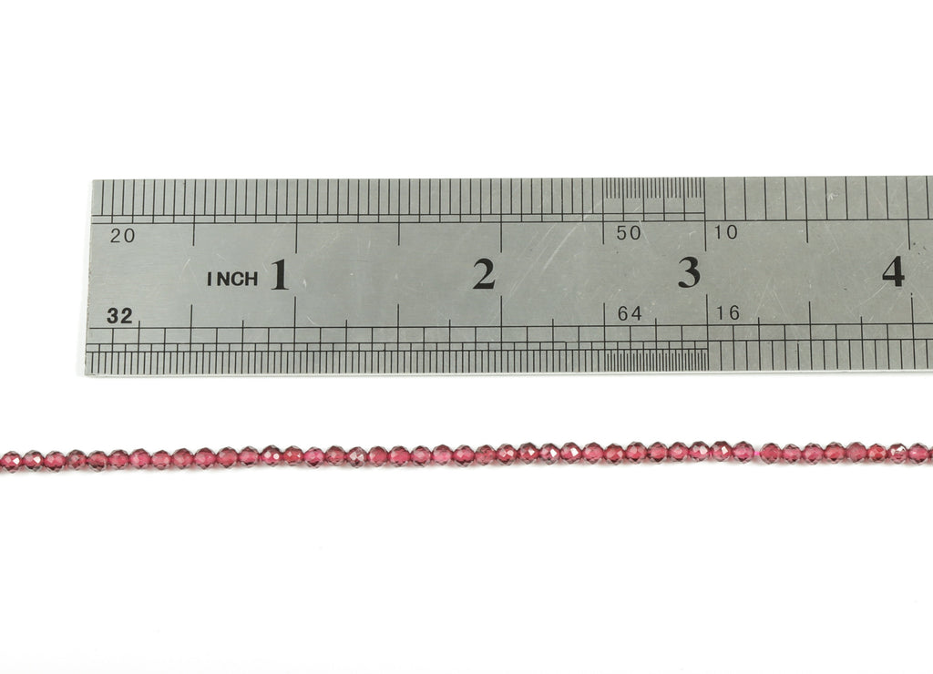 Garnet Round Beads 2.7mm - 15.5 inch - Faceted Round Gemstone Beads - Natural Stone Beads - 2.7x2.7mm - NS1390 - DOMEDBAZAAR