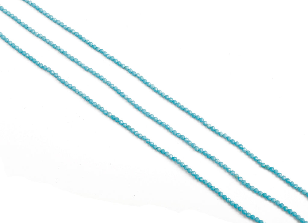 Faceted Gemstone Beads - Turquoise Beads - 15.35&quot; / 170Pcs / 1 Strand - 2.46x2.46mm - Gemstone Beads - NS1048 - DOMEDBAZAAR