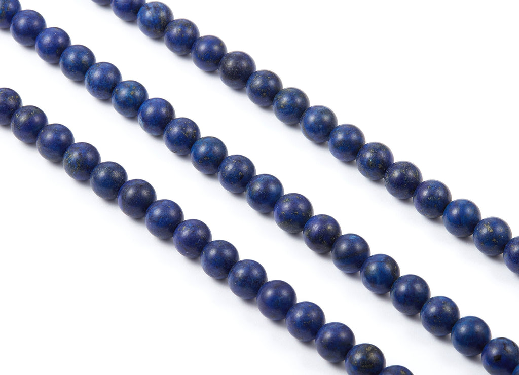 Round Gemstone Beads - Lapis Lazuli Beads - 15.5&quot;/48pcs/ 1 Strand - 8.3x8.3mm - Natural Stone Beads - NS1001B - DOMEDBAZAAR