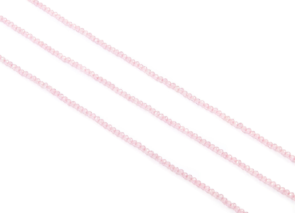 Pink Zircon Round Faceted Beads - Pink Zircon Beads - 15.5&quot; / 211pcs / 1 Strand - 2.1x2.1mm - Gemstone Beads - NS1021A - DOMEDBAZAAR