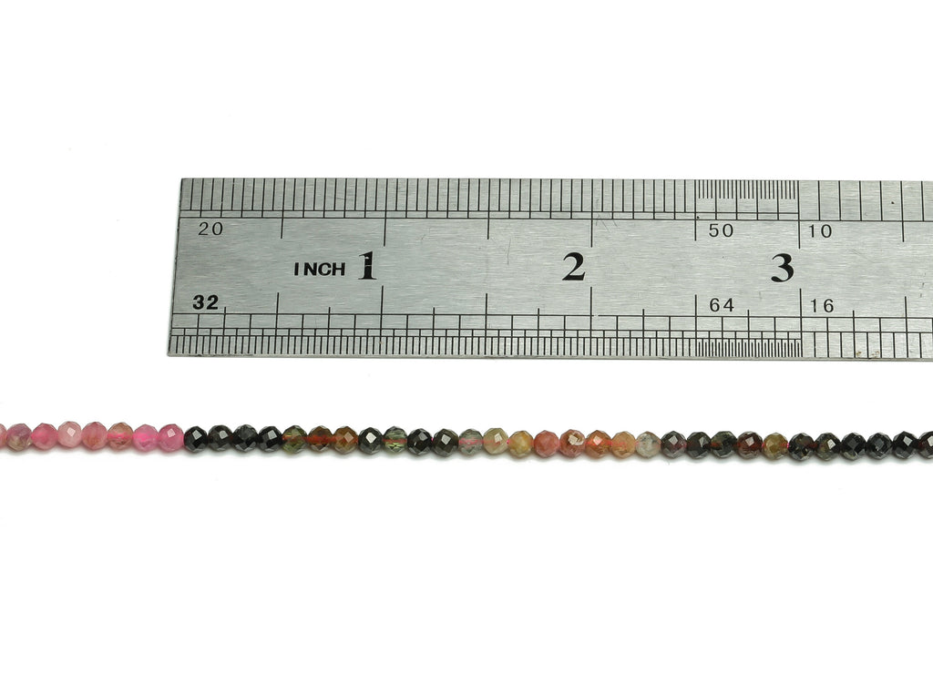 Tourmaline Round BeadsNatural Faceted 3mm - 15.5 inch - Faceted Round Gemstone Beads - Natural Stone Beads - Jewelry Making -3x3mm- NS1400 - DOMEDBAZAAR
