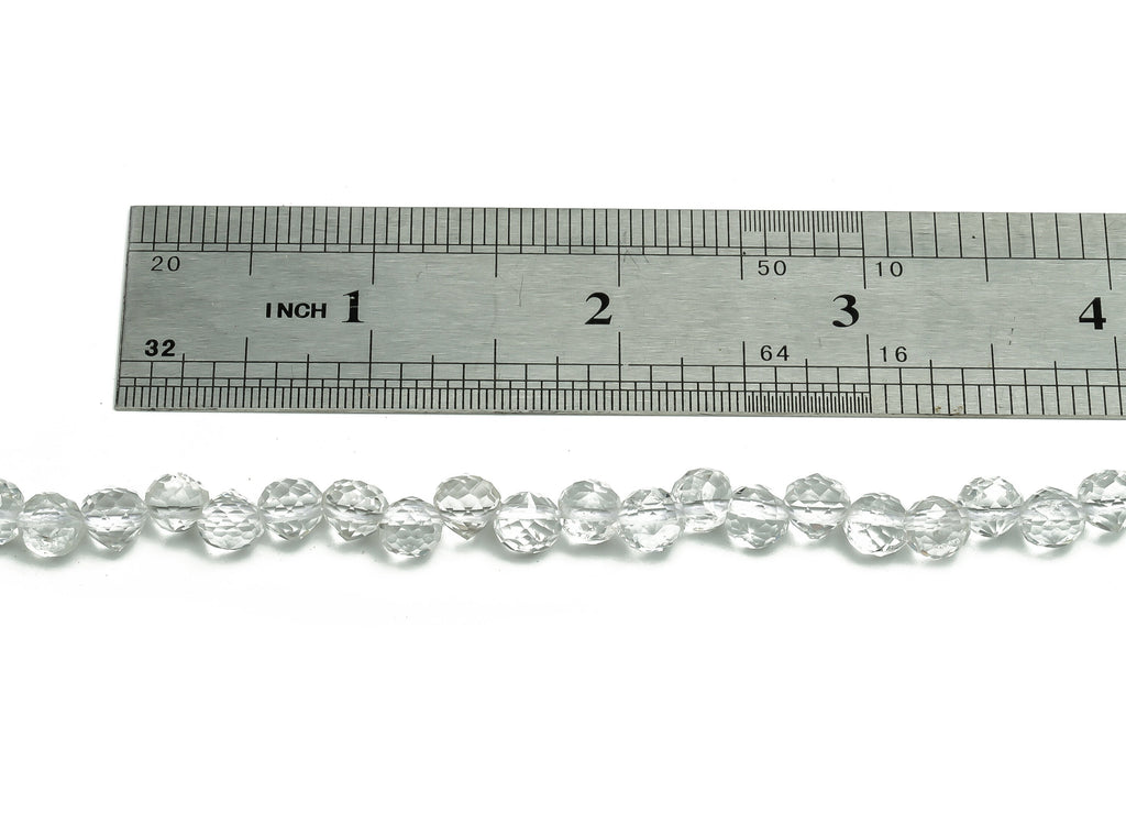 White Crystal Drop Beads - 15.5inch - White Crystal Drop Beads - Faceted Drop Gemstone Beads - Natural Stone Beads - 6.7x6.4mm - NS1393A - DOMEDBAZAAR