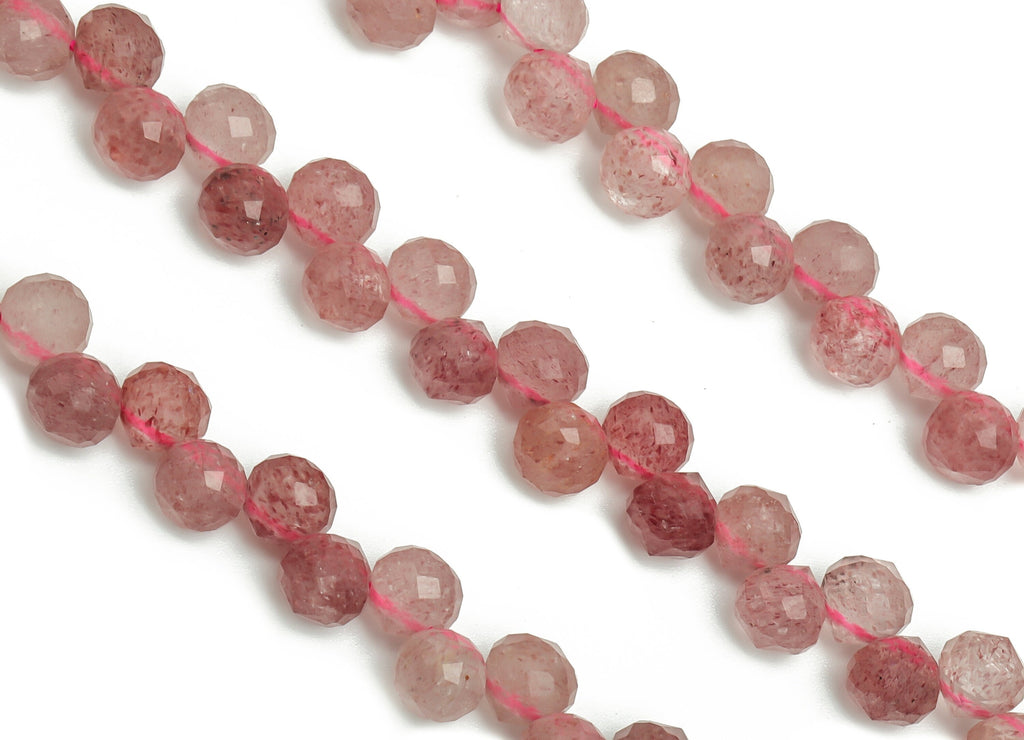 Strawberry  Drop Beads 5.5mm - 15.5inch - Faceted Drop Gemstone Bead - Strawberry Bead - Natural Stone Beads -5.5x5.4mm- NS1392C - DOMEDBAZAAR