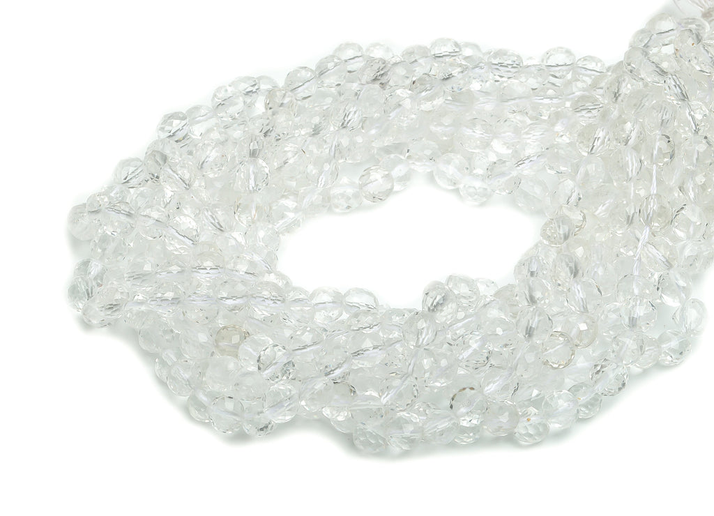 White Crystal Drop Beads - 15.5inch - White Crystal Drop Beads - Faceted Drop Gemstone Beads - Natural Stone Beads - 6.7x6.4mm - NS1393A - DOMEDBAZAAR