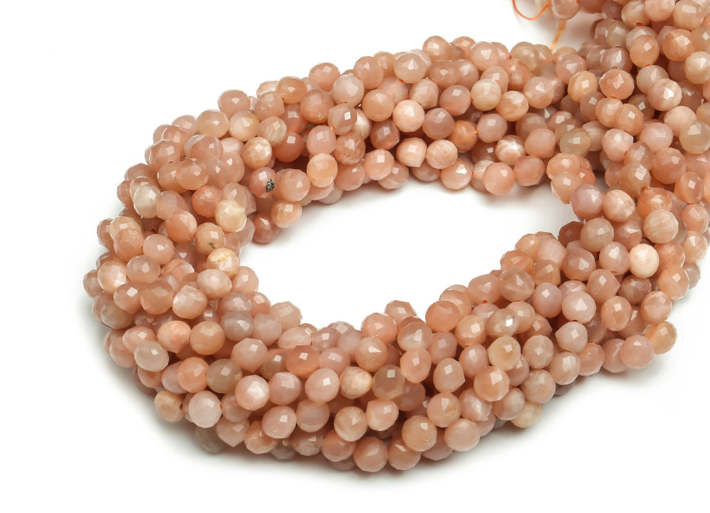 Orange Moonstone Drop Beads 5.5mm - 15.5inch - Faceted Drop Gemstone Bead - Orange Moonstone - Natural Stone Beads - 5.5x5.4mm- NS1392B - DOMEDBAZAAR