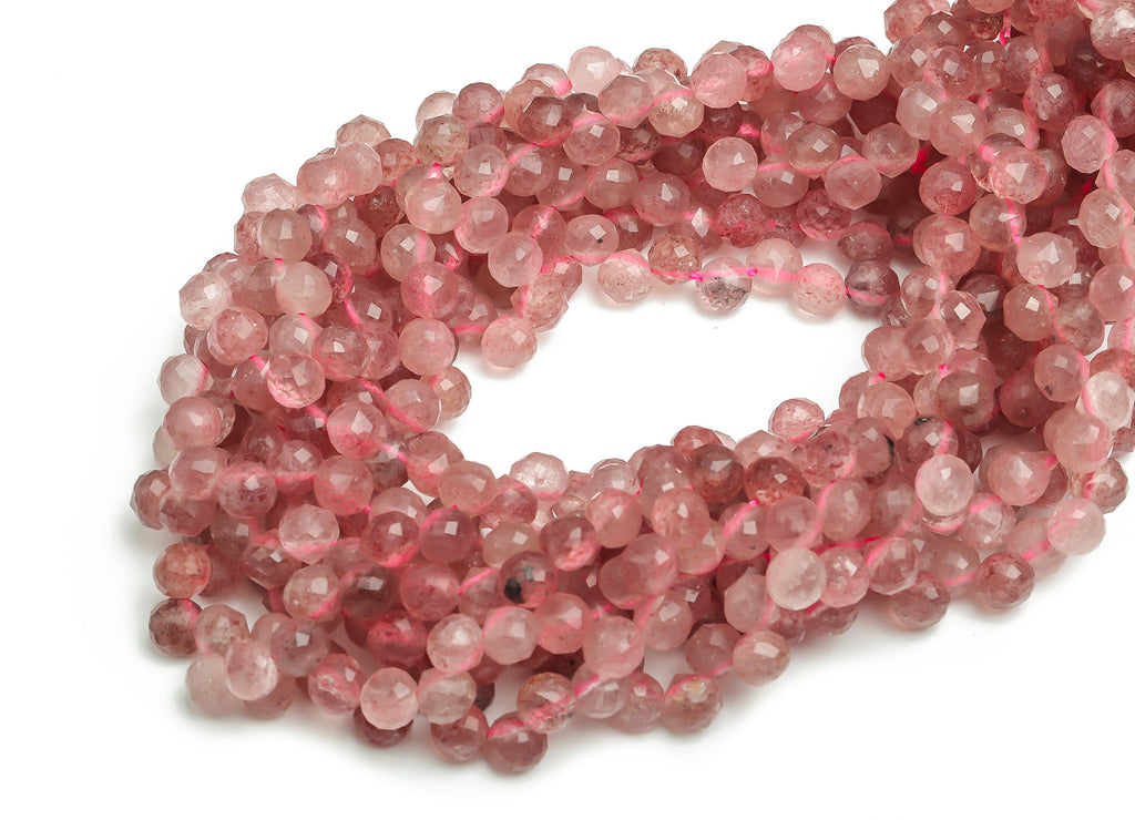 Strawberry  Drop Beads 5.5mm - 15.5inch - Faceted Drop Gemstone Bead - Strawberry Bead - Natural Stone Beads -5.5x5.4mm- NS1392C - DOMEDBAZAAR