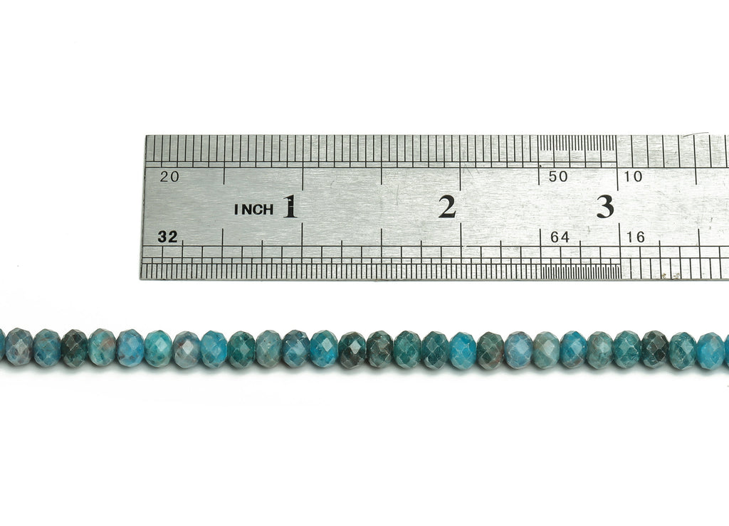 Blue Apatite Rondellle Beads 6X4mm -15.5 inch - Faceted Rondelle Gemstone Beads - Natural Stone Beads - 6x4mm - NS1395 - DOMEDBAZAAR