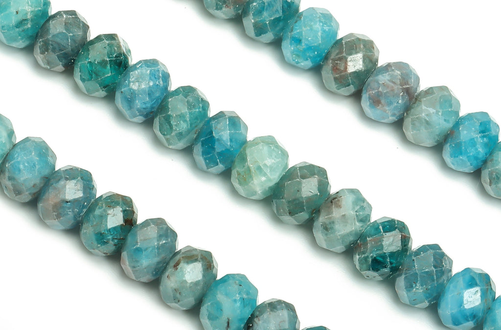 Blue Apatite Rondellle Beads 6X4mm -15.5 inch - Faceted Rondelle Gemstone Beads - Natural Stone Beads - 6x4mm - NS1395 - DOMEDBAZAAR