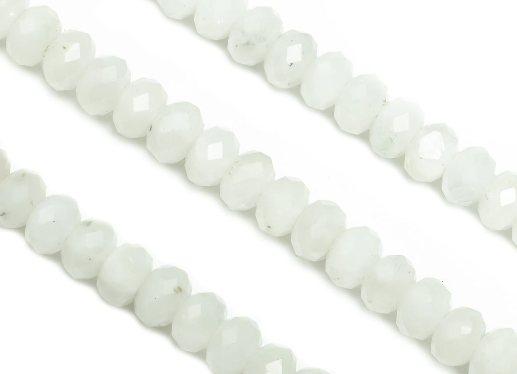 Blue Moonstone Rondelle Beads 4mm - 15.5 inch - Faceted Rondelle Gemstone Beads - Natural Stone Beads - Jewelry Making 4mm- NS1396 - DOMEDBAZAAR