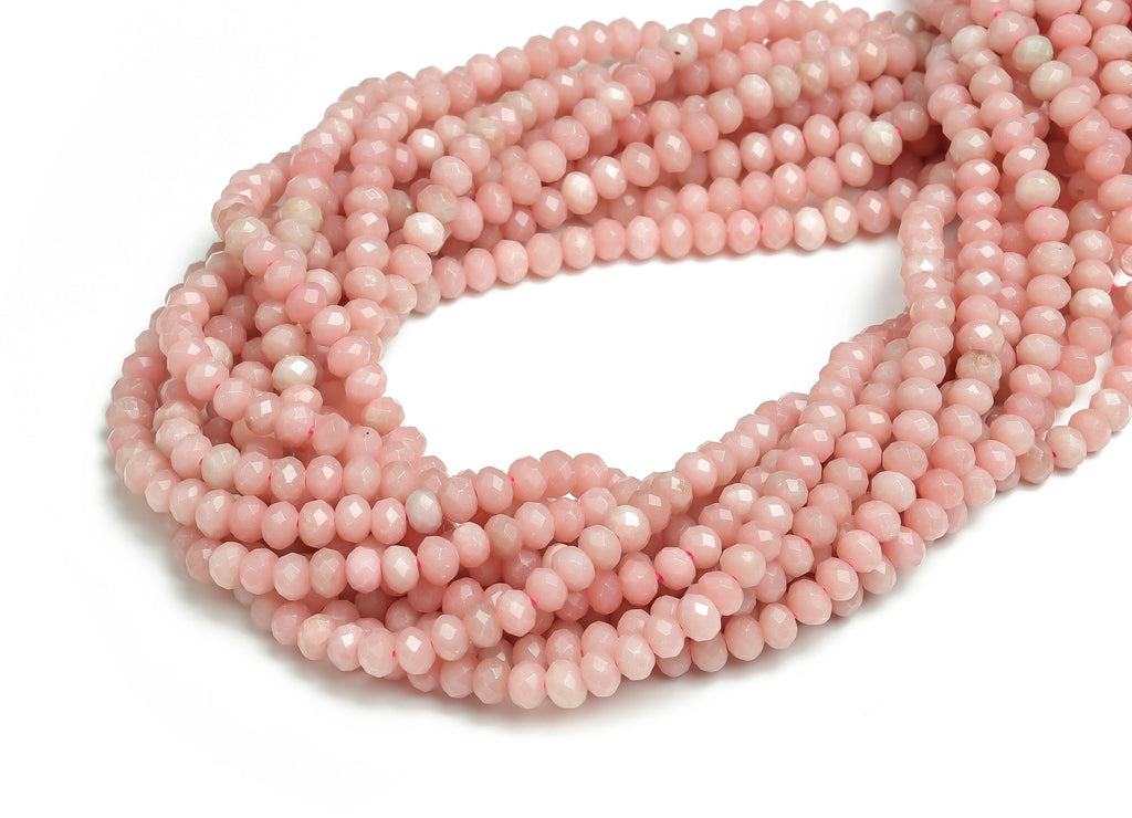 Powder Opal Rondelle Beads 3-5mm - 15.5 inch - Faceted Rondelle Gemstone Beads - Natural Stone Beads - Jewelry Supplies -3.0x5.0mm- NS1397 - DOMEDBAZAAR