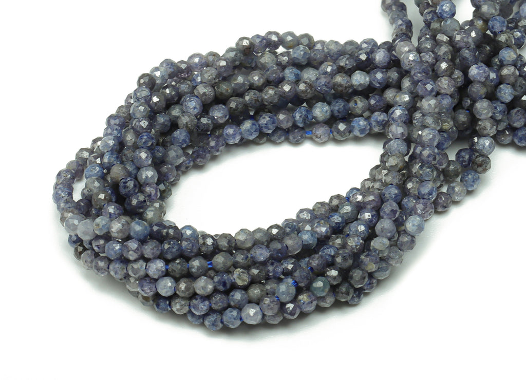 Sapphire Round Beads 2mm - 15.5 inch - Faceted Round Gemstone Beads - Natural Stone Beads - 2mm x 2mm - NS1475 - DOMEDBAZAAR