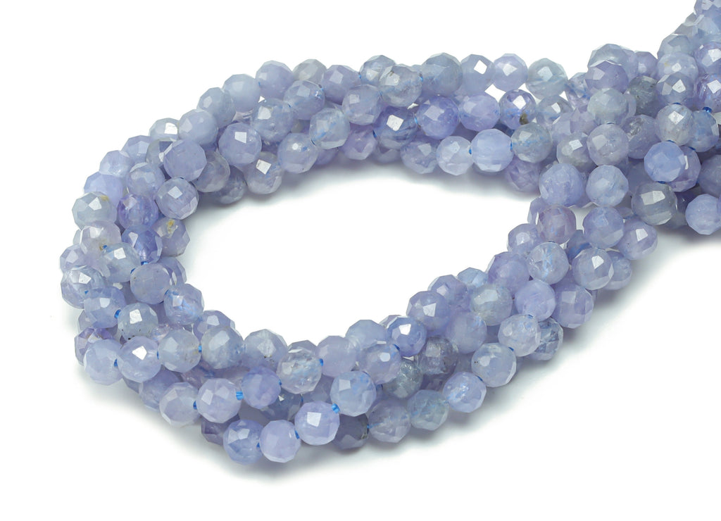 Tanzanite Round Beads 4mm - 15.5 inch - Faceted Round Gemstone Beads - Natural Stone Beads - 4mm x 4mm - NS1495 - DOMEDBAZAAR