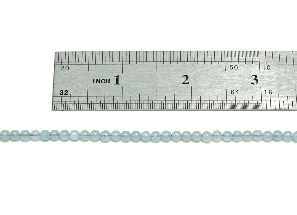 Aquamarine Round Beads 4mm - 15.5 inch - Round Gemstone Beads - Natural Stone Beads  - 4mm x 4mm - NS1467 - DOMEDBAZAAR