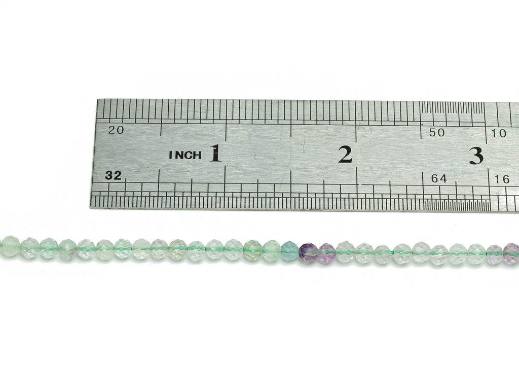 Fluorite Round Beads 4mm - 15.5 inch - Faceted Round Gemstone Beads - Natural Stone Beads - 4x4mm - NS1537 - DOMEDBAZAAR