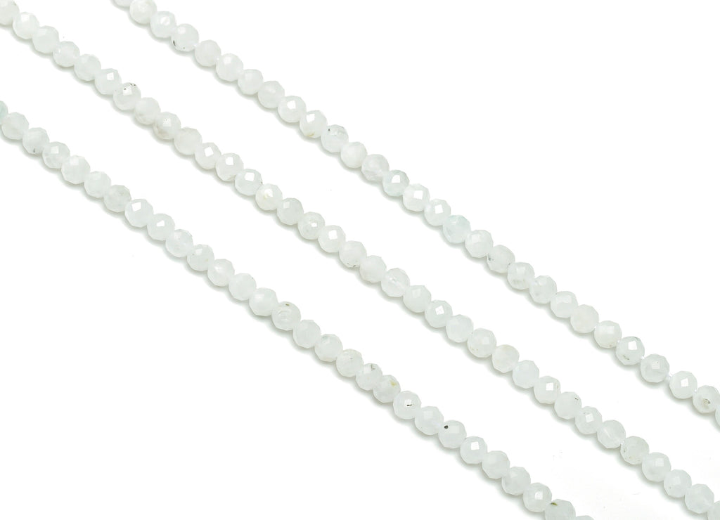 Blue Moon Stones Round Beads 4mm - 15.5 inch - Faceted Round Gemstone Beads - Natural Stone Beads - 4x4mm - NS1479 - DOMEDBAZAAR