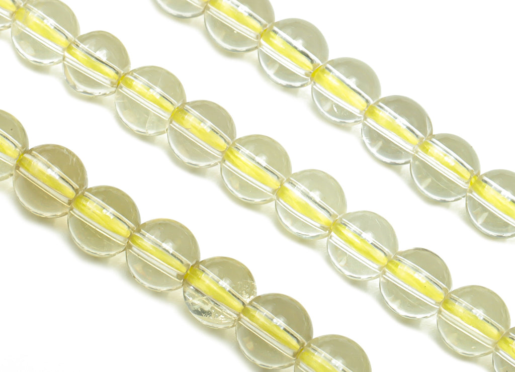 Lemon Crystal Round Beads 5mm - 15.5 inch - Round Gemstone Beads -  Natural Stone Beads - 4x4mm - NS1469 - DOMEDBAZAAR