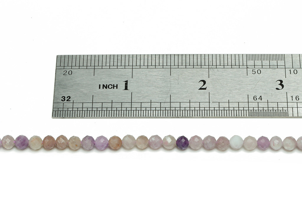 Lilac Round Beads 4mm - 15.5 inch - Faceted Round Gemstone Beads - Natural Stone Beads  - 4x4mm - NS1518 - DOMEDBAZAAR