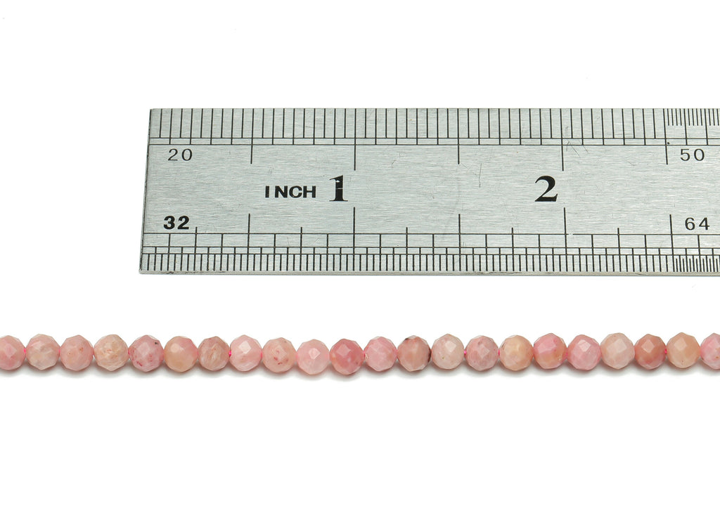 Rhodochrosite Round Beads 4mm - 15.5 inch - Faceted Round Gemstone Beads - Natural Stone Beads - 4x4mm - NS1527 - DOMEDBAZAAR