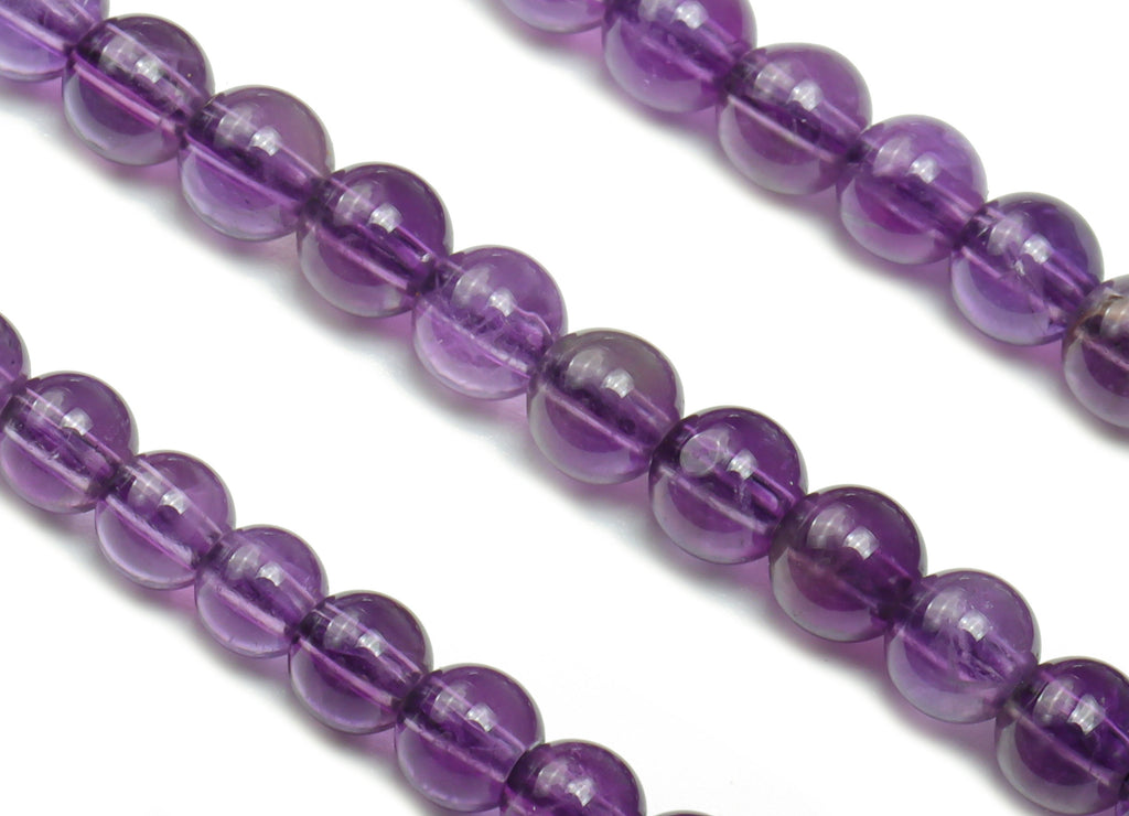 Amethyst Round Beads 4mm - 15.5 inch - Round Gemstone Beads - Natural Stone Beads - 4x4mm - NS1530 - DOMEDBAZAAR