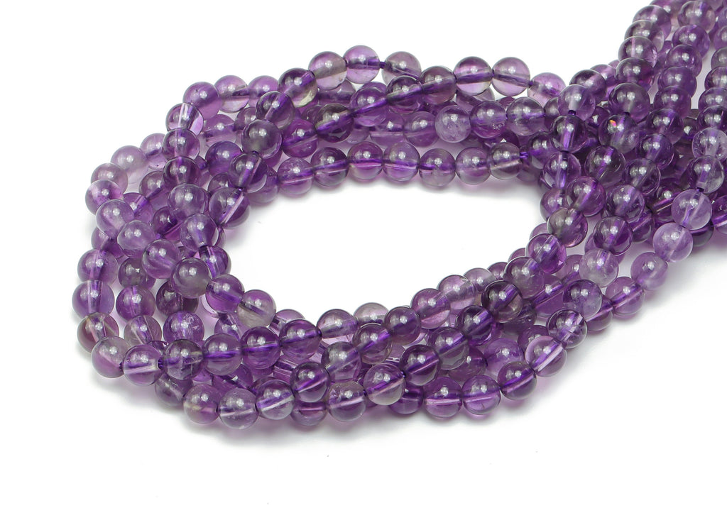 Amethyst Crystal Round Beads 4mm - 15.5 inch - Round Gemstone Beads - Natural Stone Beads - 4x4mm - NS1471 - DOMEDBAZAAR