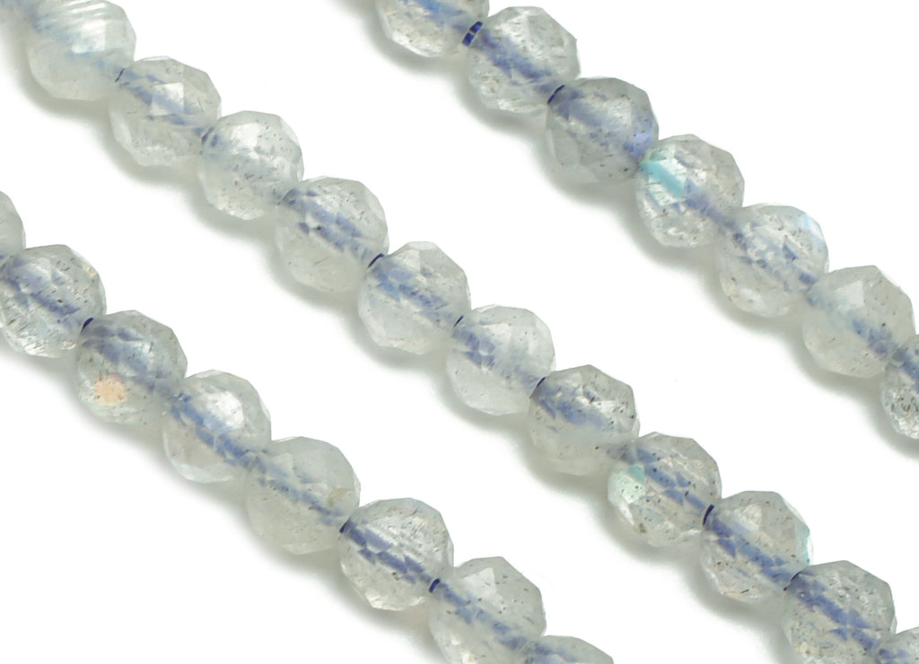 Labradorite Round Beads 3mm - 15.5 inch - Faceted Round Gemstone Beads - Natural Stone Beads - 3x3mm - NS1541 - DOMEDBAZAAR
