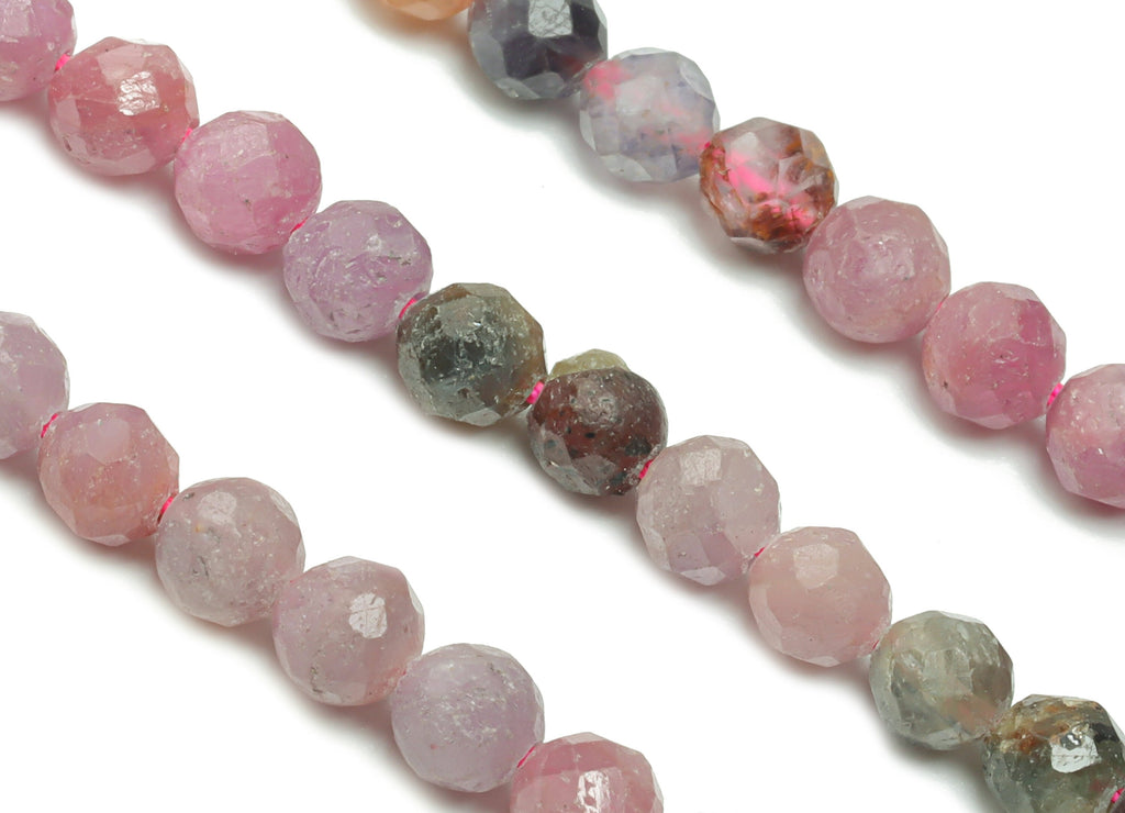 Ruby Round Beads 4mm - 15.5 inch - Faceted Round Gemstone Beads - Natural Stone Beads - 4x4mm - NS1493 - DOMEDBAZAAR