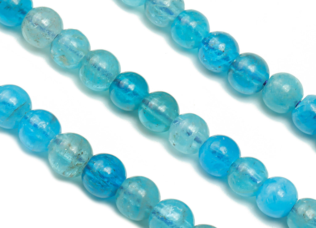 Blue Phosphate Round Beads 4mm - 15.5 inch -Round Gemstone Beads - Natural Stone Beads - 4x4mm - NS1485 - DOMEDBAZAAR