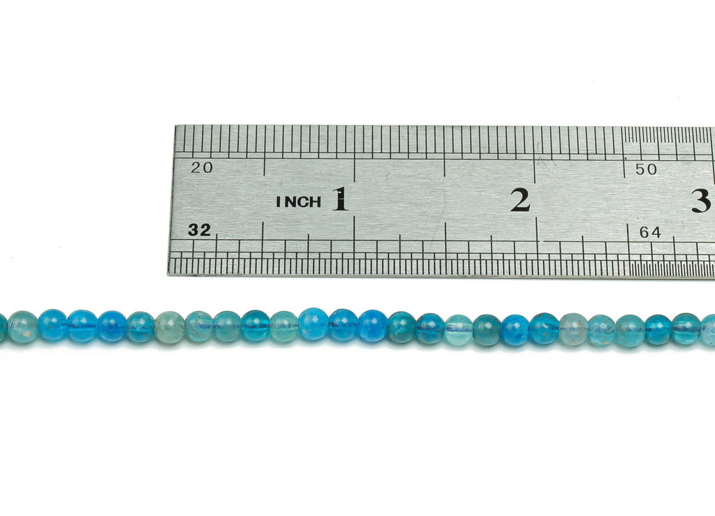 Blue Phosphate Round Beads 4mm - 15.5 inch -Round Gemstone Beads - Natural Stone Beads - 4x4mm - NS1485 - DOMEDBAZAAR