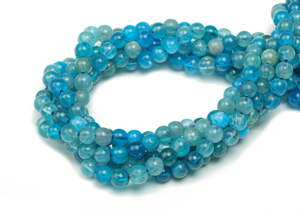 Blue Phosphate Round Beads 4mm - 15.5 inch -Round Gemstone Beads - Natural Stone Beads - 4x4mm - NS1485 - DOMEDBAZAAR