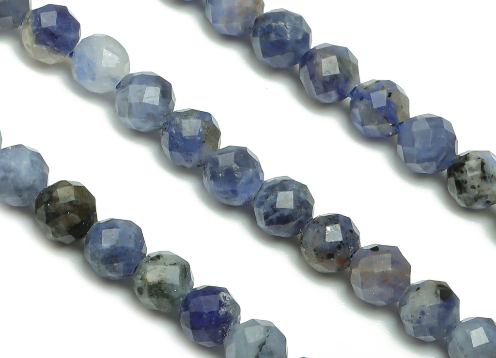 Sodalite Round Beads 4mm - 15.5 inch - Faceted Round Gemstone Beads - Natural Stone Beads  - 4mm - NS1505 - DOMEDBAZAAR