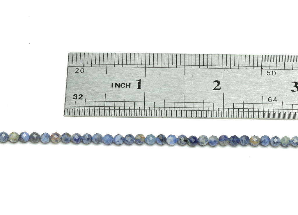 Sodalite Round Beads 4mm - 15.5 inch - Faceted Round Gemstone Beads - Natural Stone Beads  - 4mm - NS1505 - DOMEDBAZAAR